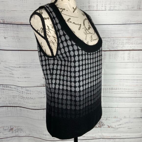 Talbots Sweater Vest Womens M Sleeveless Scoop Neck Merino Wool Polka Dot - Picture 3 of 10